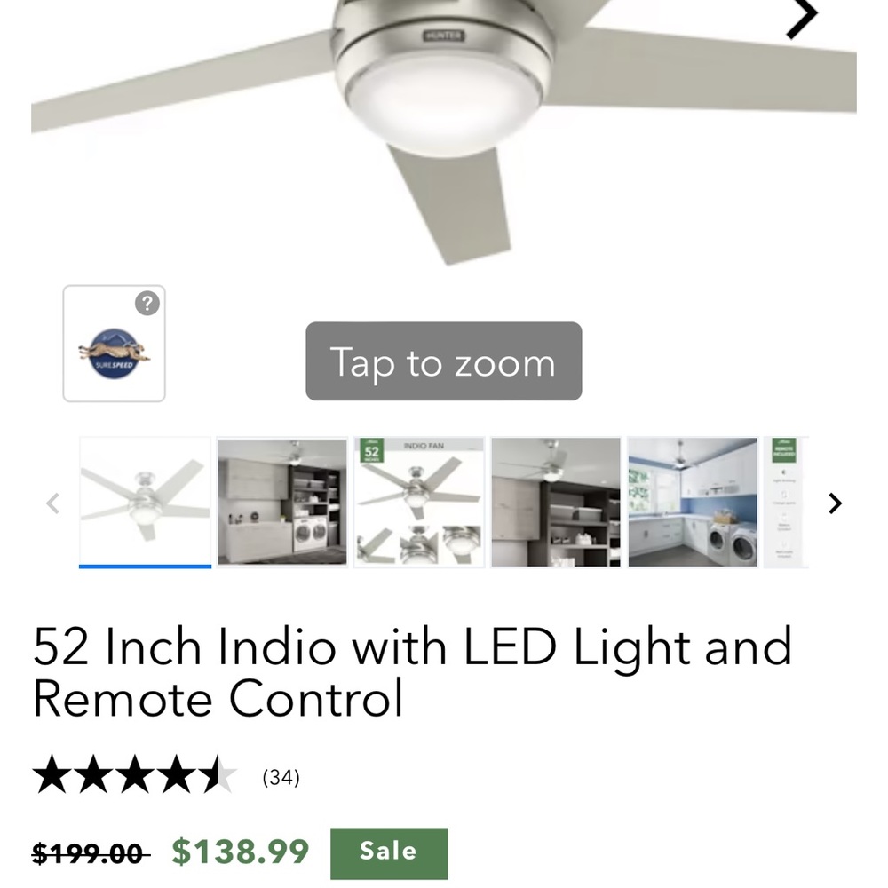 Hunter Remote Control Fans For Sale - Picture 5 of 5